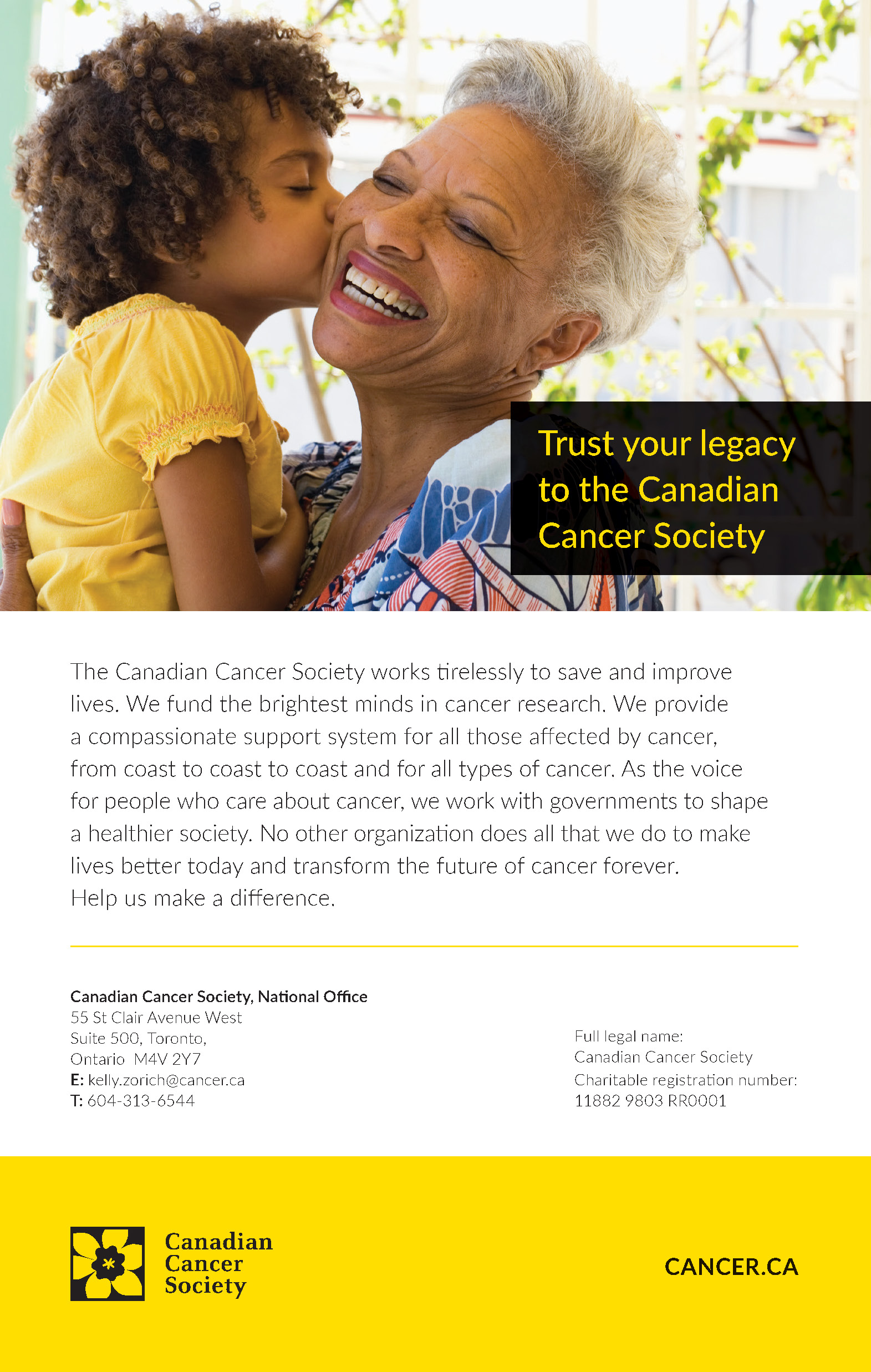 CANADIAN CANCER SOCIETY—ONTARIO, ATLANTIC AND PRAIRIES ESTATE ADMINISTRATION